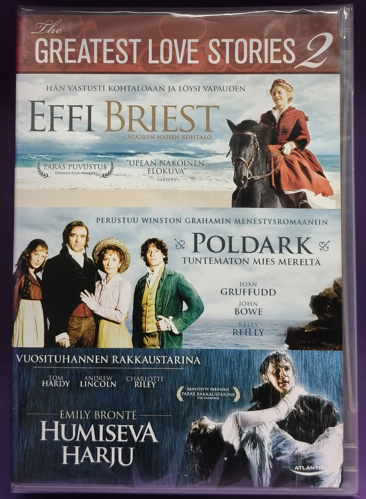 UUSI (3DVD BOKSI) Effi Briest (2009) Poldark (1996) Humiseva harju (2009)