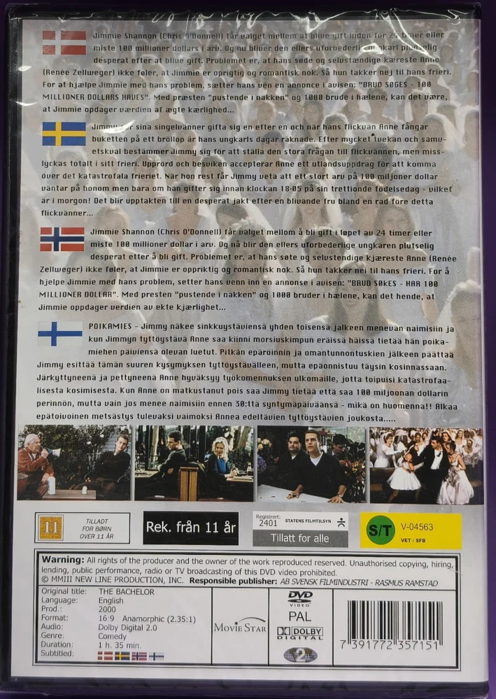 UUSI (DVD) The Bachelor - Poikamies Pulassa (1999) Chris O'Donnell