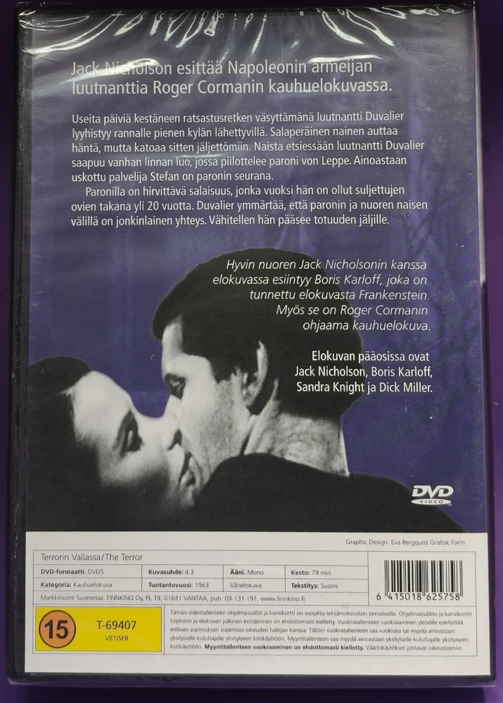 UUSI (DVD) Boris Karloff, Jack Nicholson: Terrorin vallassa (1963)