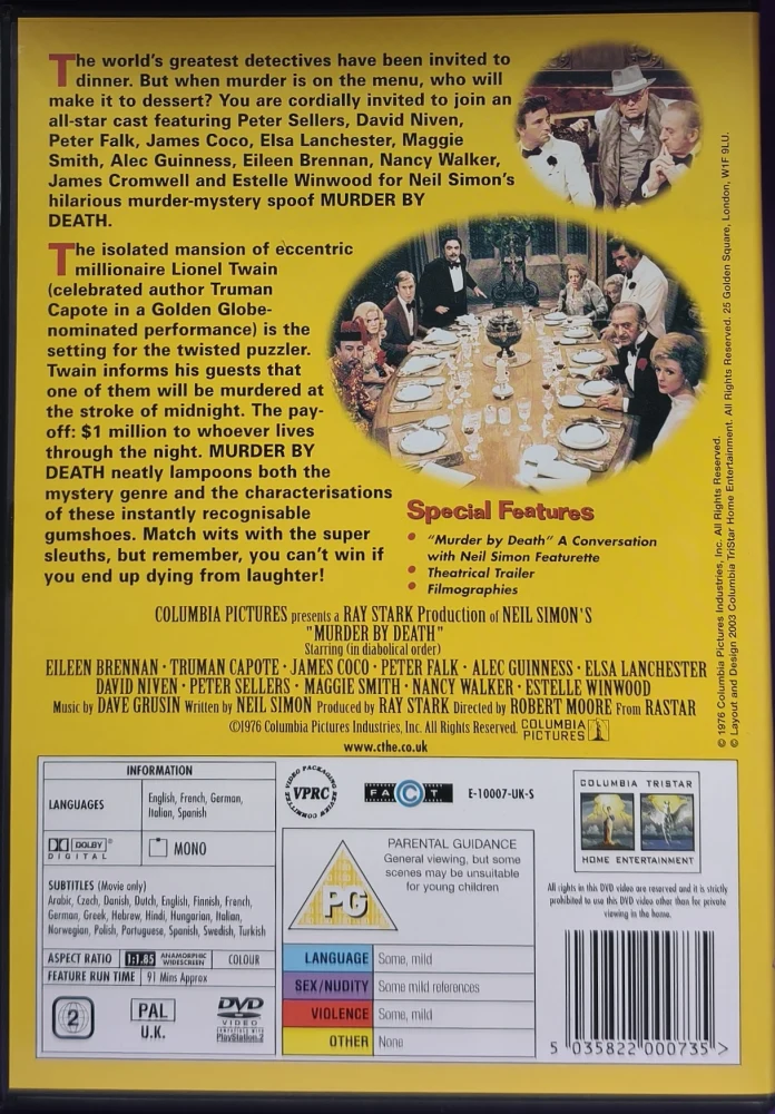 DVD) Peter Falk: Murder By Death (1976) SUOMITEKSTIT