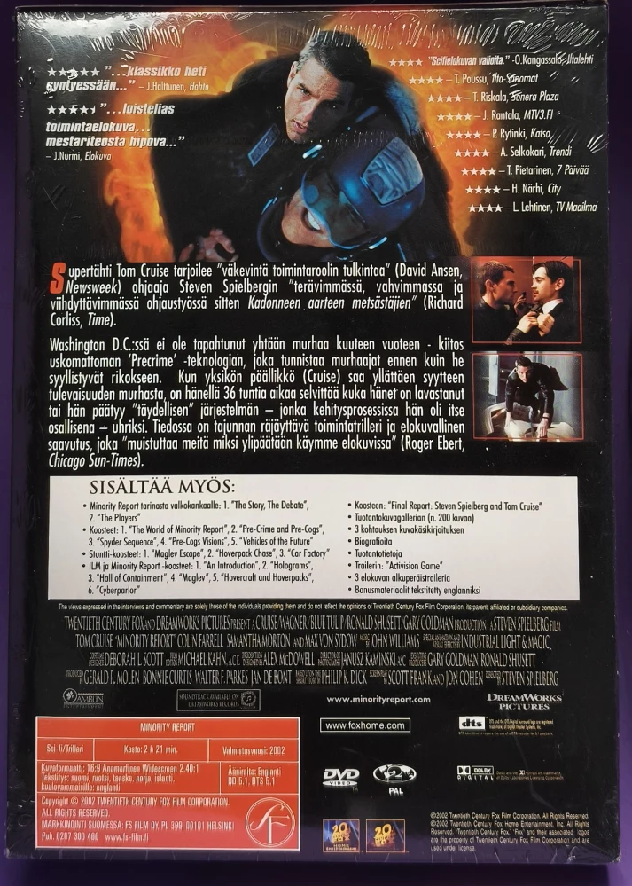 UUSI! (2 DVD) Tom Cruise: Minority Report (2002) SUOMIKANNET