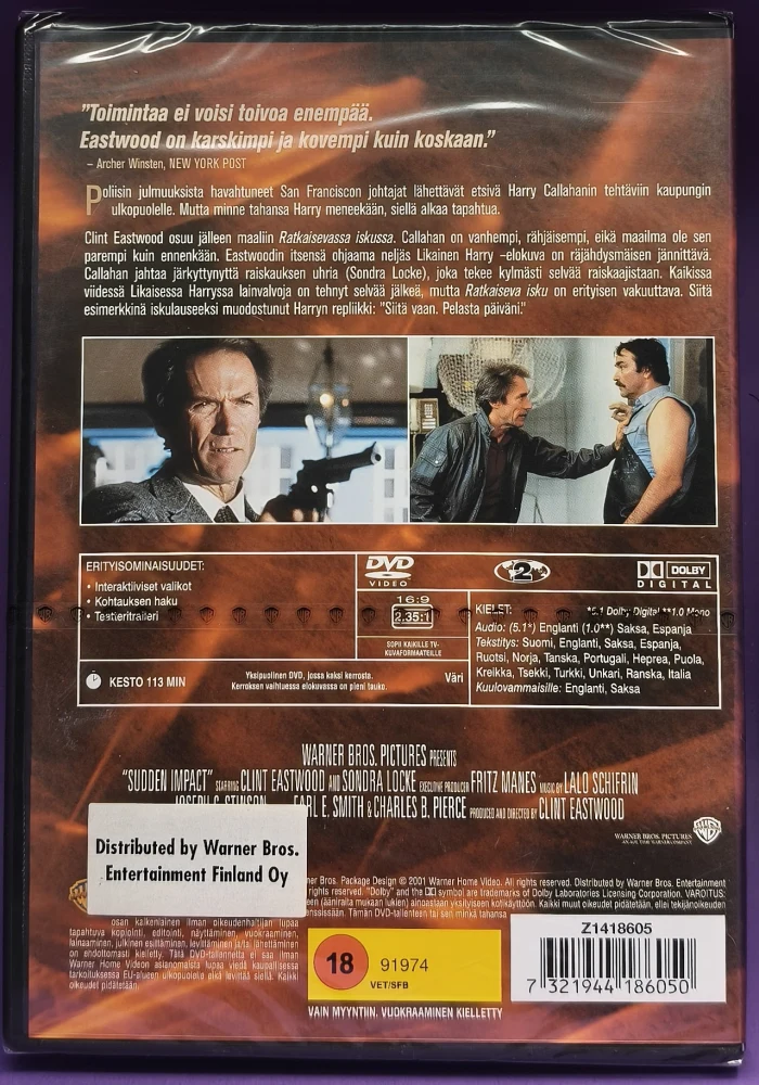 UUSI (DVD) Clint Eastwood: Sudden Impact - Ratkaiseva Isku (1983)