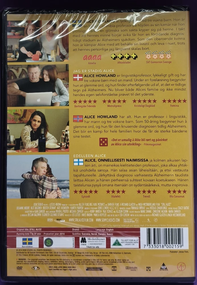 UUSI (DVD)  Julianne Moore: Still Alice - Edelleen Alice (2014)