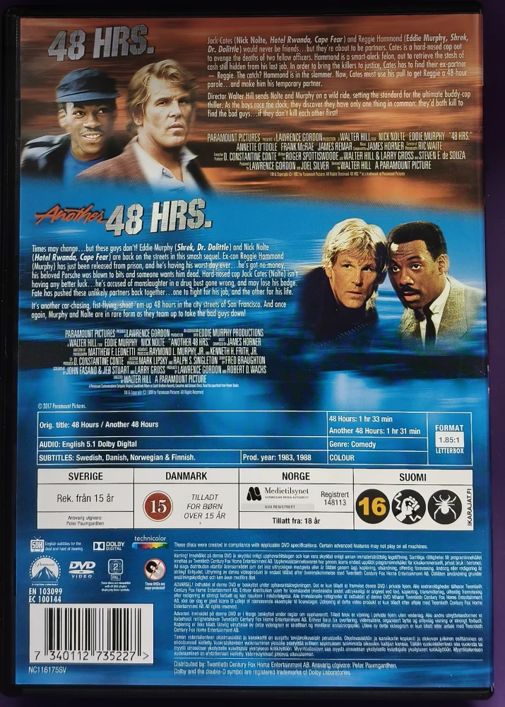 2DVD) 48 Tuntia (1982) ja & Toiset 48 Tuntia (1990) SUOMITEKSTIT
