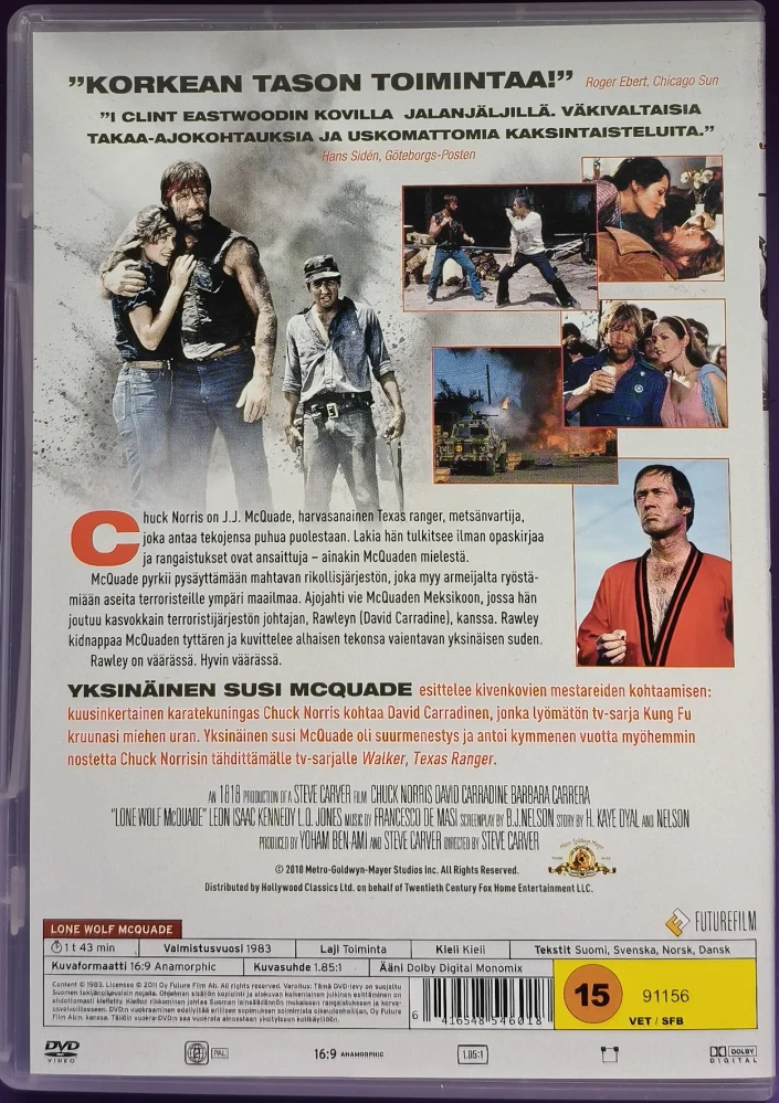 DVD) Chuck Norris: Yksinäinen susi McQuade (1983) SUOMIKANNET