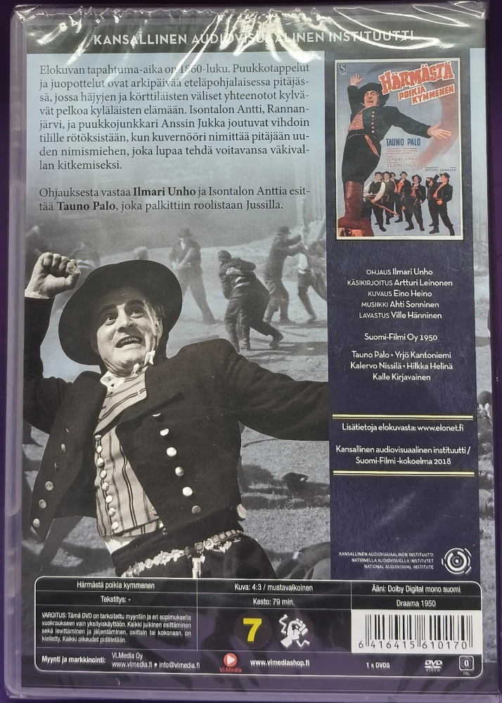 UUSI (DVD) Tauno Palo: Härmästä poikia kymmenen (1950)