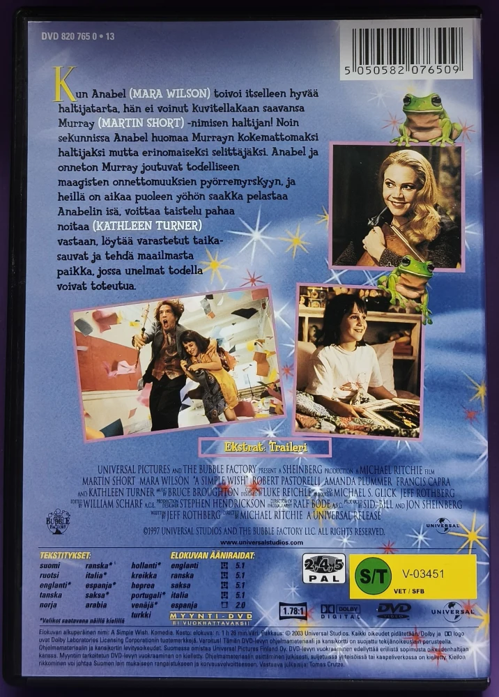 DVD) Kathleen Turner: Henkimaailman hommia - A Simple Wish (1997)