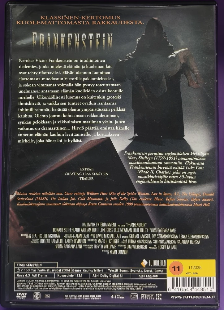 DVD) Donald Sutherland: Frankenstein (2004) SUOMIKANNET
