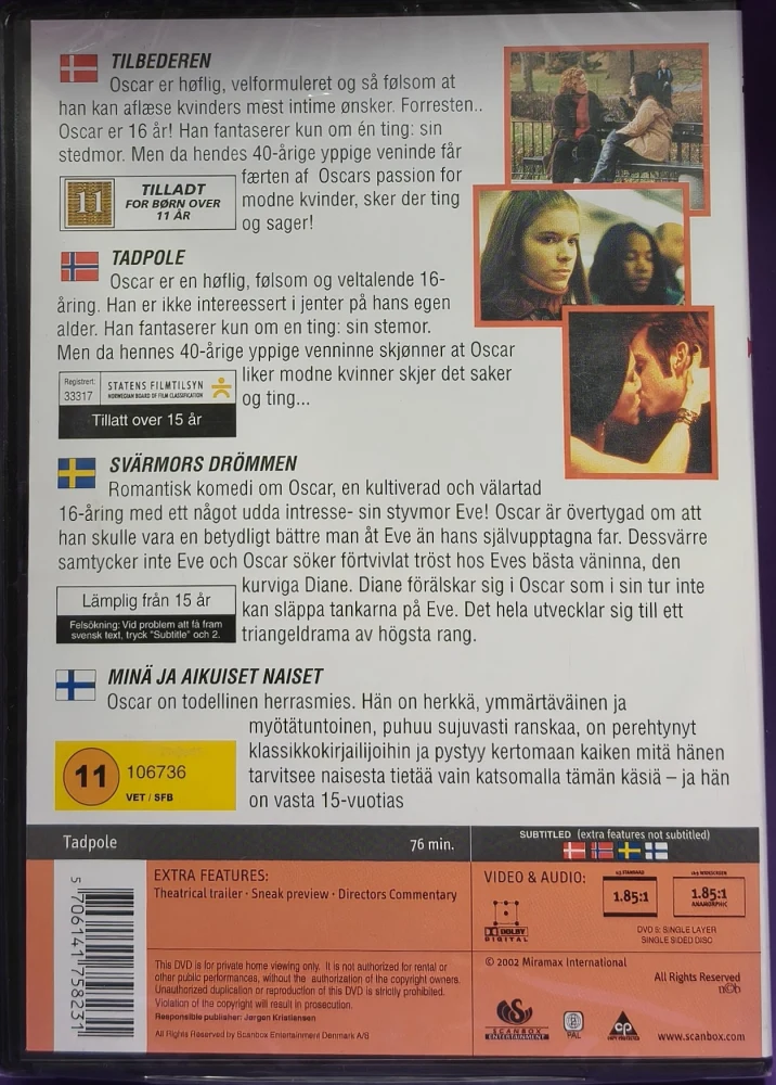 UUSI (DVD) Sigourney Weaver : Tadpole - Minä ja aikuiset naiset (2002)