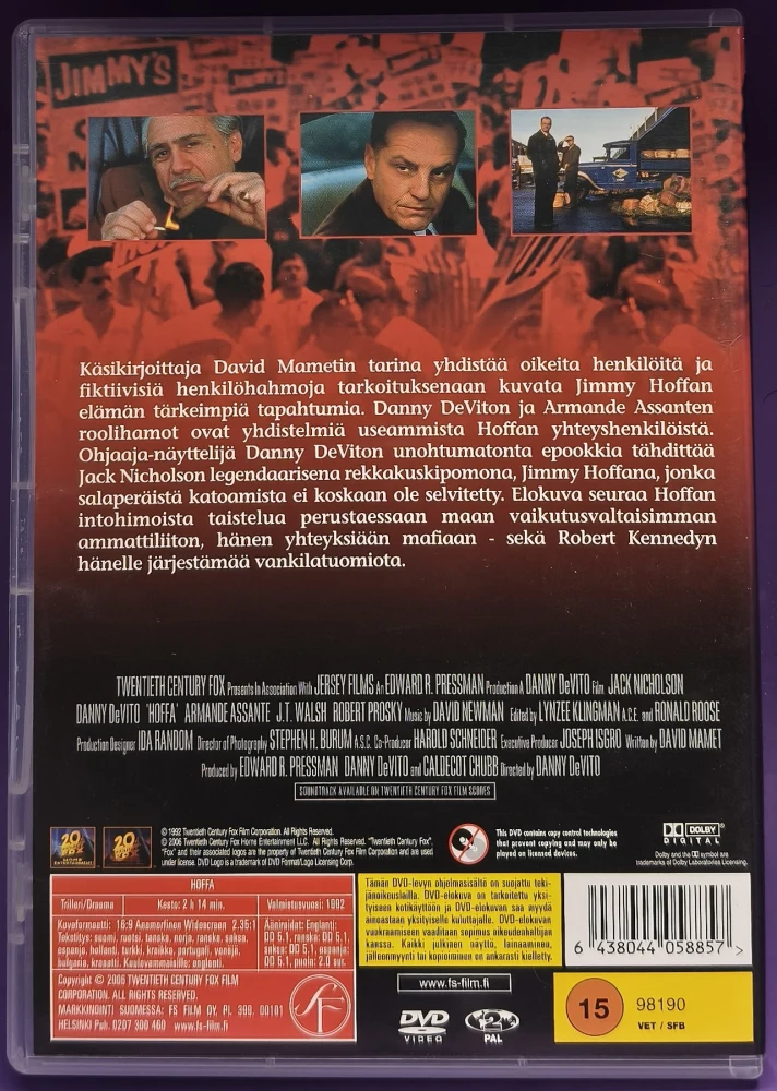 DVD) Jack Nicholson: Hoffa (1992) SUOMIKANNET