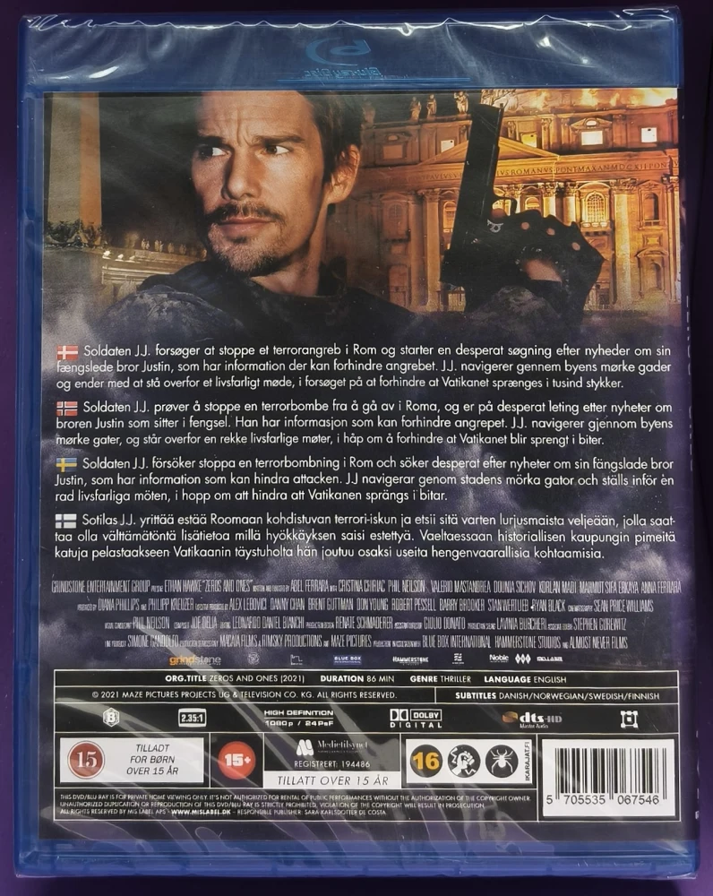 UUSI (BLU-RAY) Ethan Hawke: Zeros and Ones (2021)