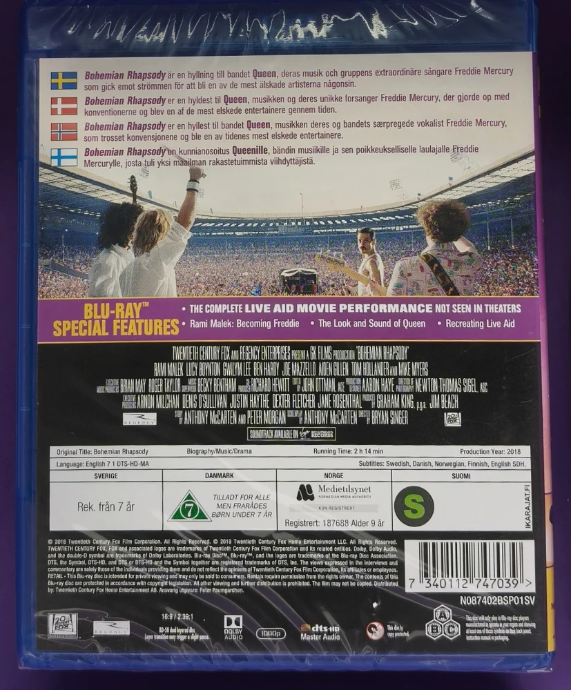 UUSI (BLU-RAY) Bohemian Rhapsody (2018)