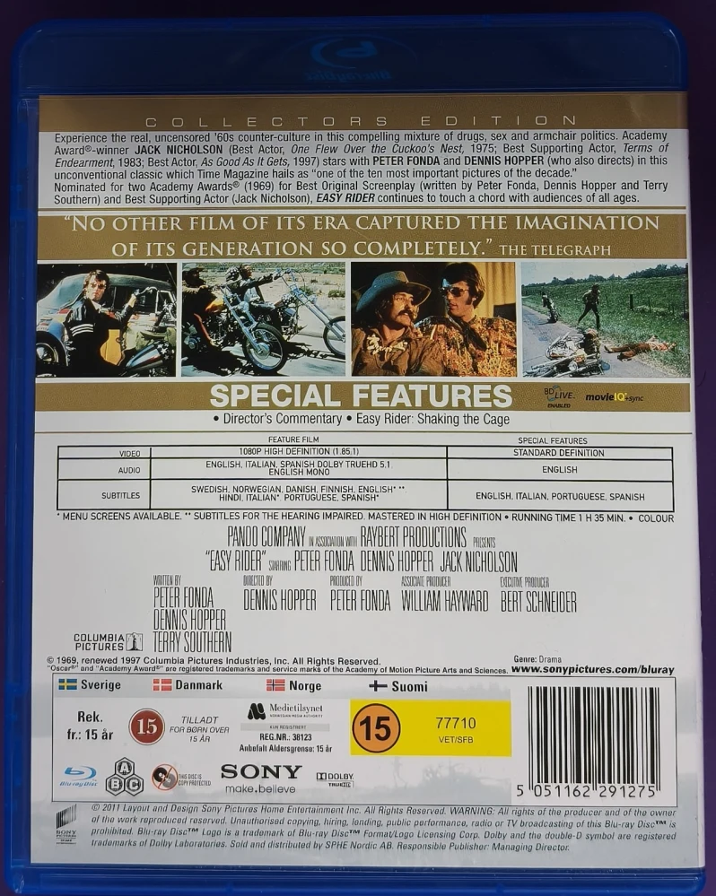 BLU-RAY) JACK NICHOLSON: Easy Rider (1969) SUOMITEKSTIT