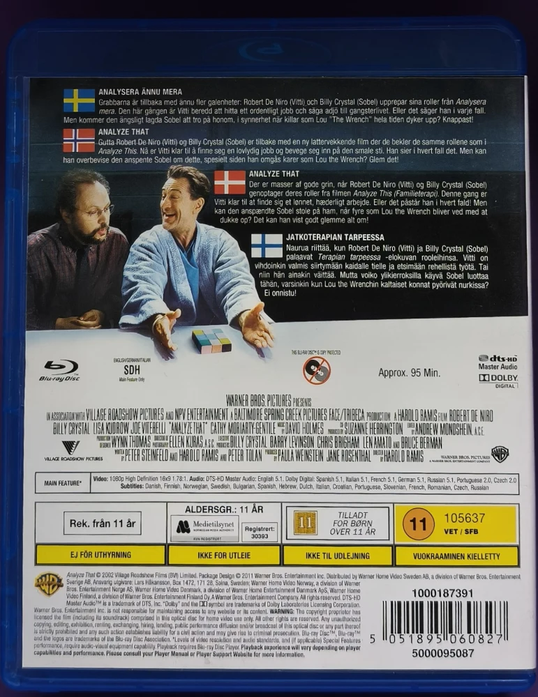 BLU-RAY) Robert De Niro: Analyze That - Jatkoterapian Tarpeessa (2002)
