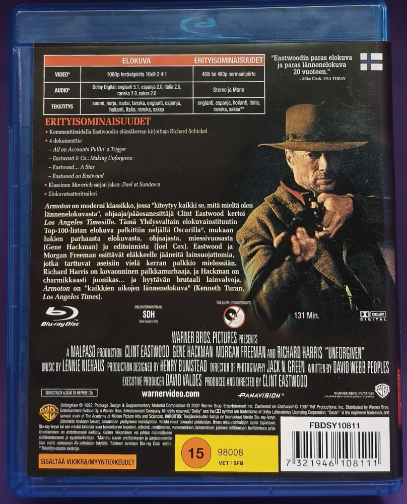 BLU-RAY)  Clint Eastwood: Armoton - Unforgiven (1992) SUOMIKANNET
