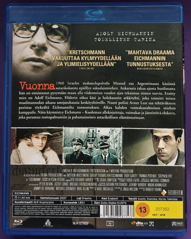BLU-RAY) Eichmann - Kuoleman allekirjoittaja (2007) SUOMIKANNET