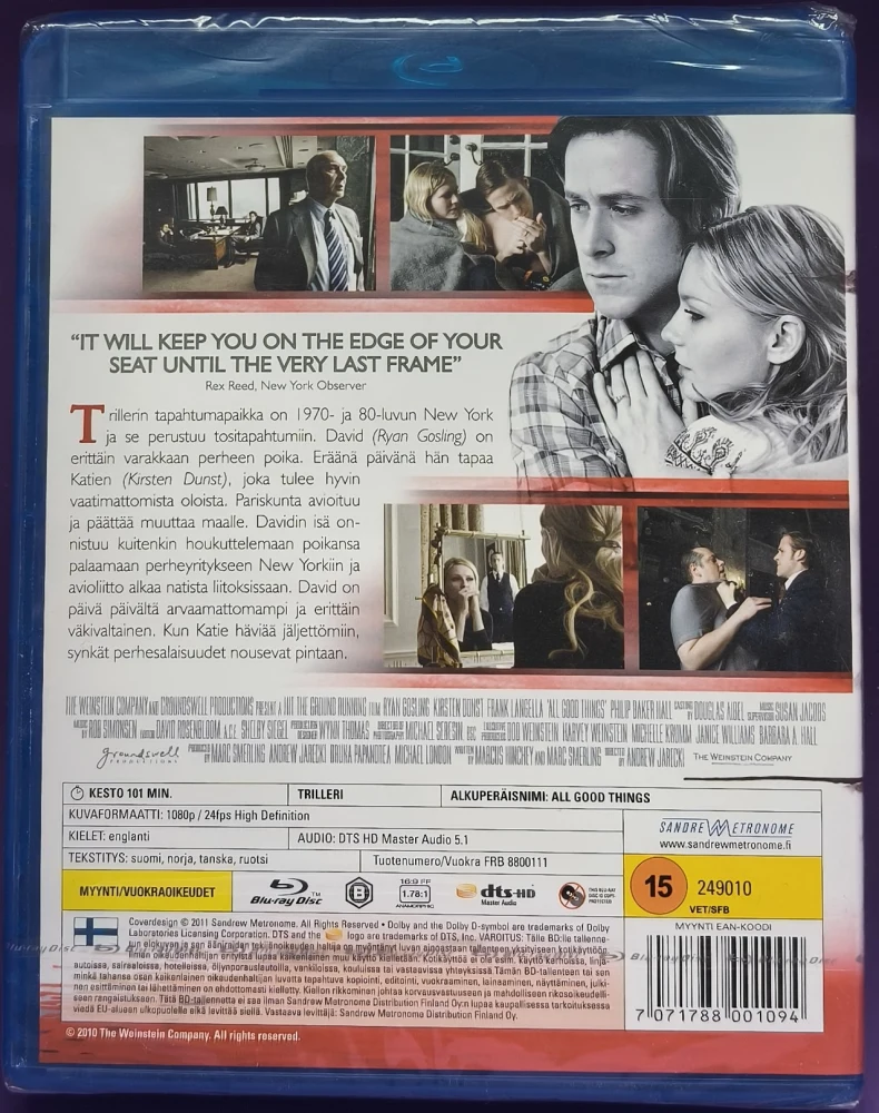 UUSI (BLU-RAY) Ryan Gosling: All Good Things (2009) SUOMIKANNET