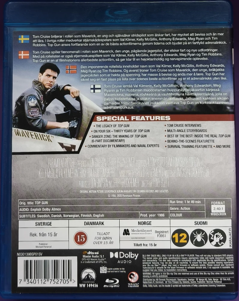 BLU-RAY) Tom Cruise: Top Gun - Lentäjistä parhaat (1986)
