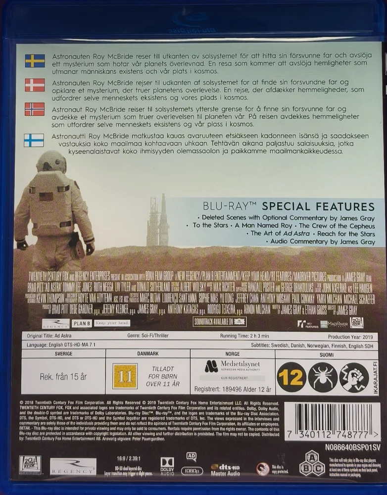 BLU-RAY) Brad Pitt: Ad Astra (2019)