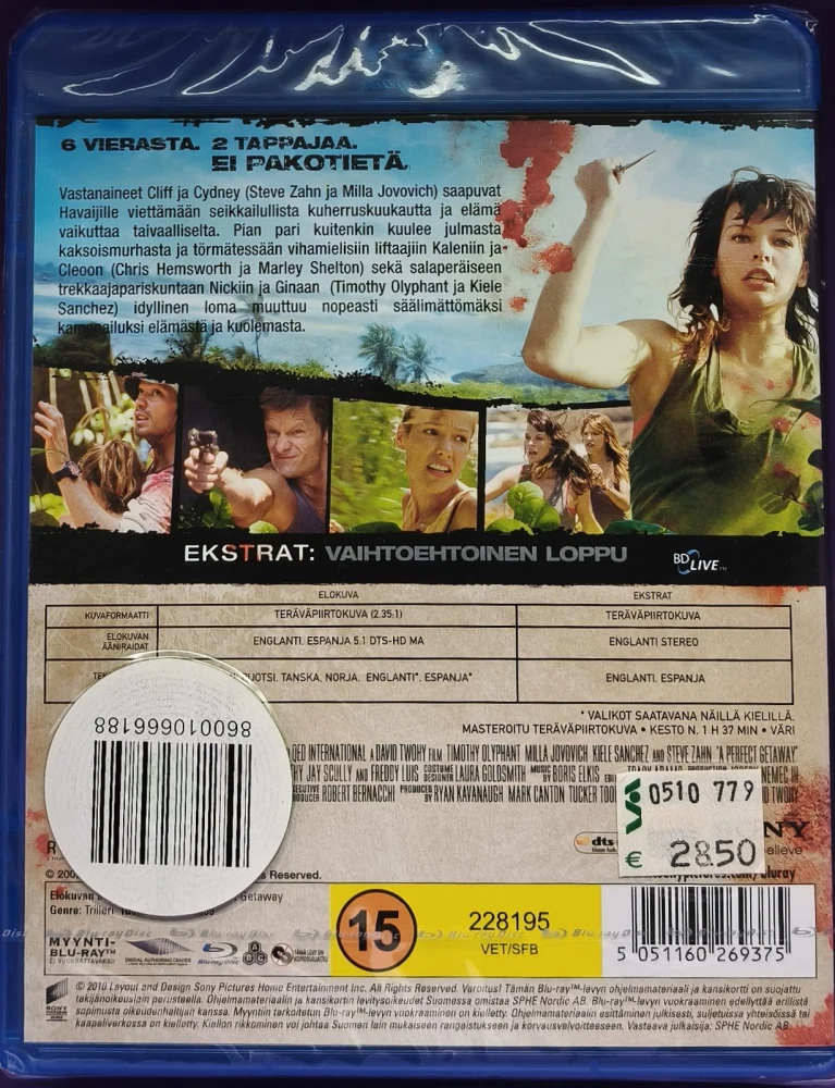 UUSI! BLU-RAY) Milla Jovovich: A Perfect Getaway (2009) SUOMIKANNET