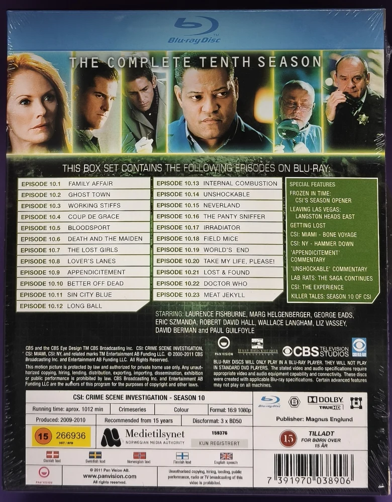 UUSI (4BLU-RAY) CSI: KAUSI - 10 - CSI: Crime Scene Investigation (2009-10)