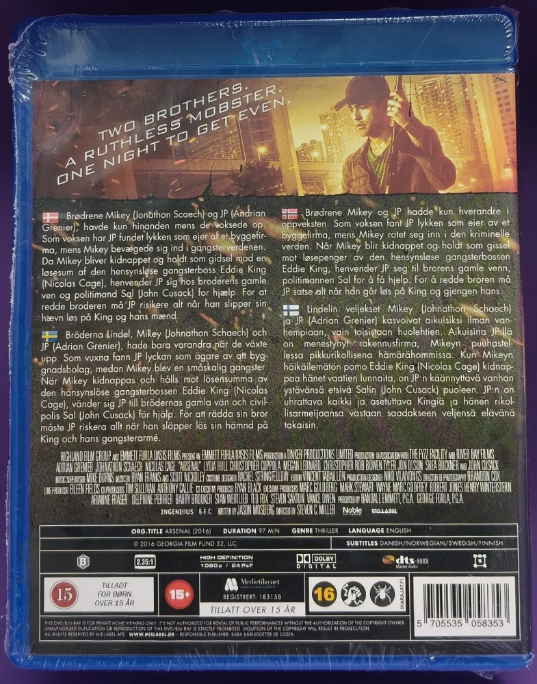 UUSI (BLU-RAY) Nicolas Cage, John Cusack: Arsenal (2017)