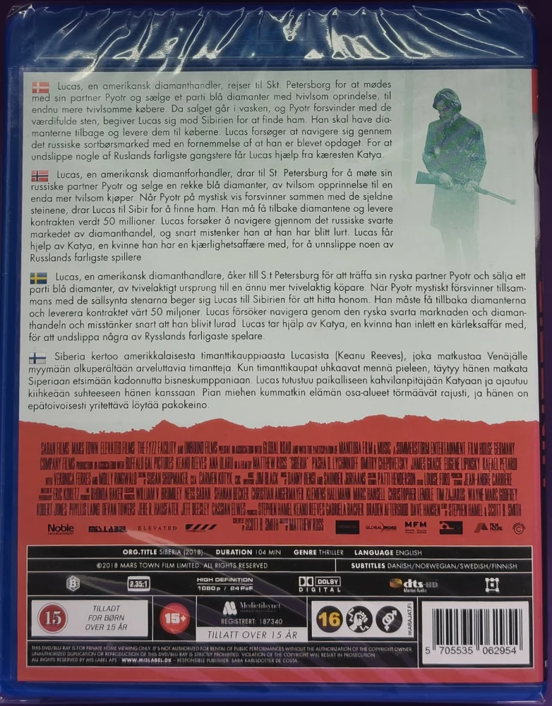 UUSI (BLU-RAY) Keanu Reeves: Siberia (2018)
