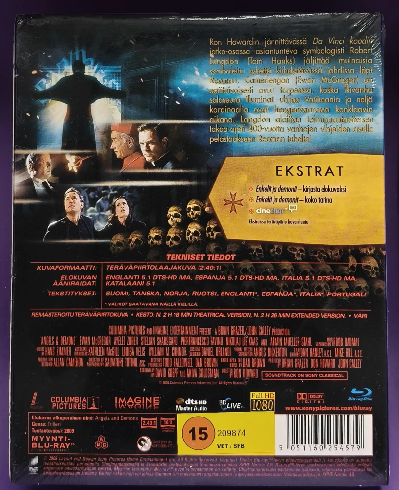 UUSI (BLU-RAY) Tom Hanks: Enkelit & Demonit (2009) SUOMIKANNET