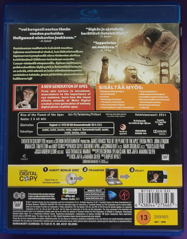 BLU-RAY) Apinoiden Planeetan Synty (2011) SUOMIKANNET