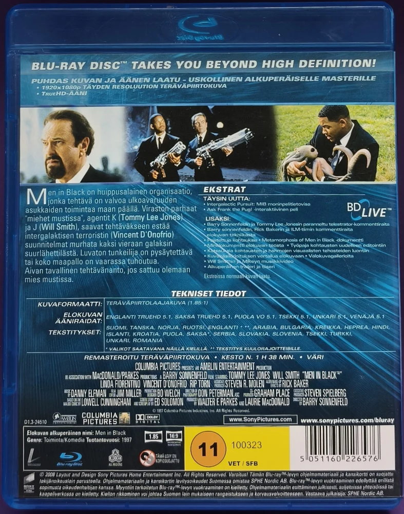 BLU-RAY) MIB - Miehet Mustissa (1997) SUOMIKANNET
