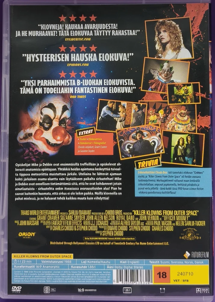DVD) Killer Klowns From Outer Space (1988) SUOMIKANNET
