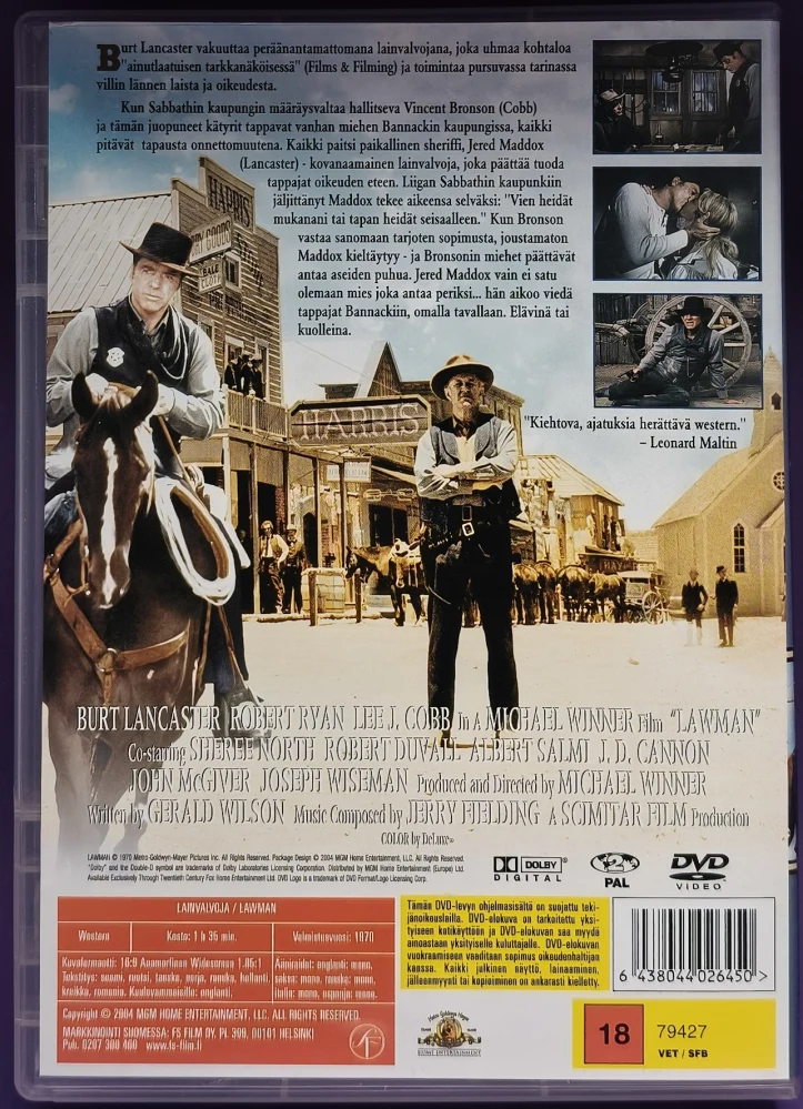 DVD) Burt Lancaster: LAINVALVOJA (1970) SUOMIKANNET