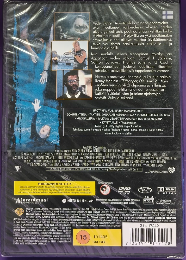 UUSI (DVD) Renny Harlin: Deep Blue Sea (1999) SUOMIKANNET