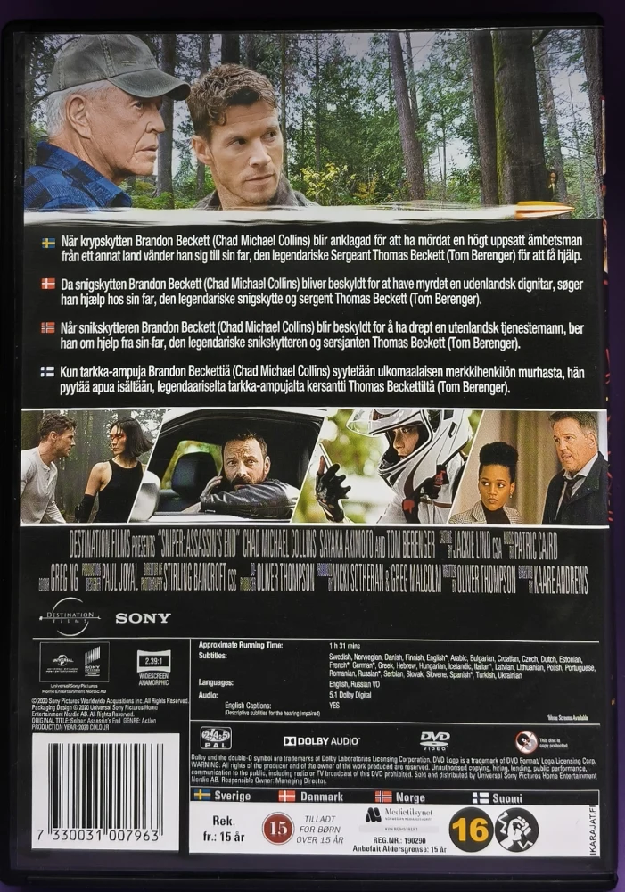 DVD) Tom Berenger: Sniper: Assassin's End (2020)