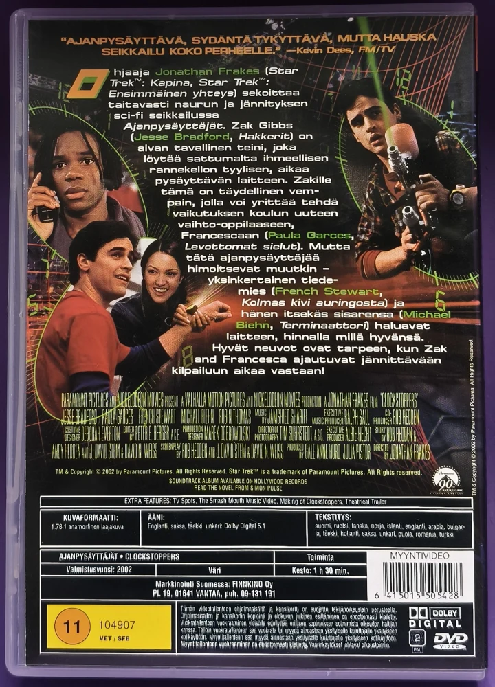 DVD) Ajanpysäyttäjät - Clockstoppers (2002) SUOMIKANNET