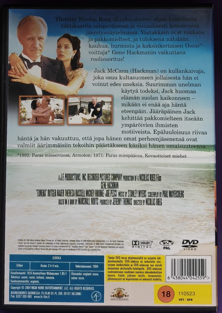 DVD) Gene Hackman: Eureka (1984) SUOMIKANNET