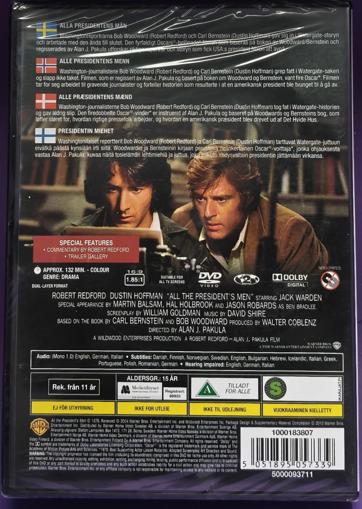 UUSI (DVD) Dustin Hoffman, Robert Redford: Presidentin miehet (1976)