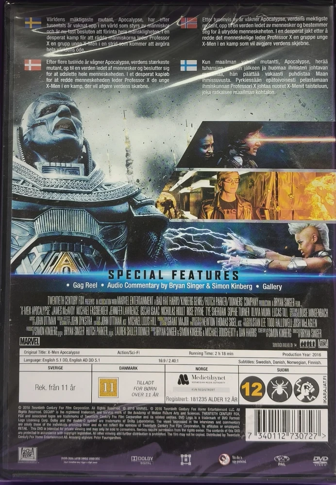UUSI (DVD) X-Men: Apocalypse (2016)