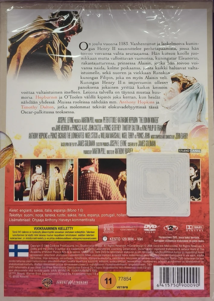 UUSI (DVD)  Katharine Hepburn: Leijona talvella (1968) SUOMIKANNET