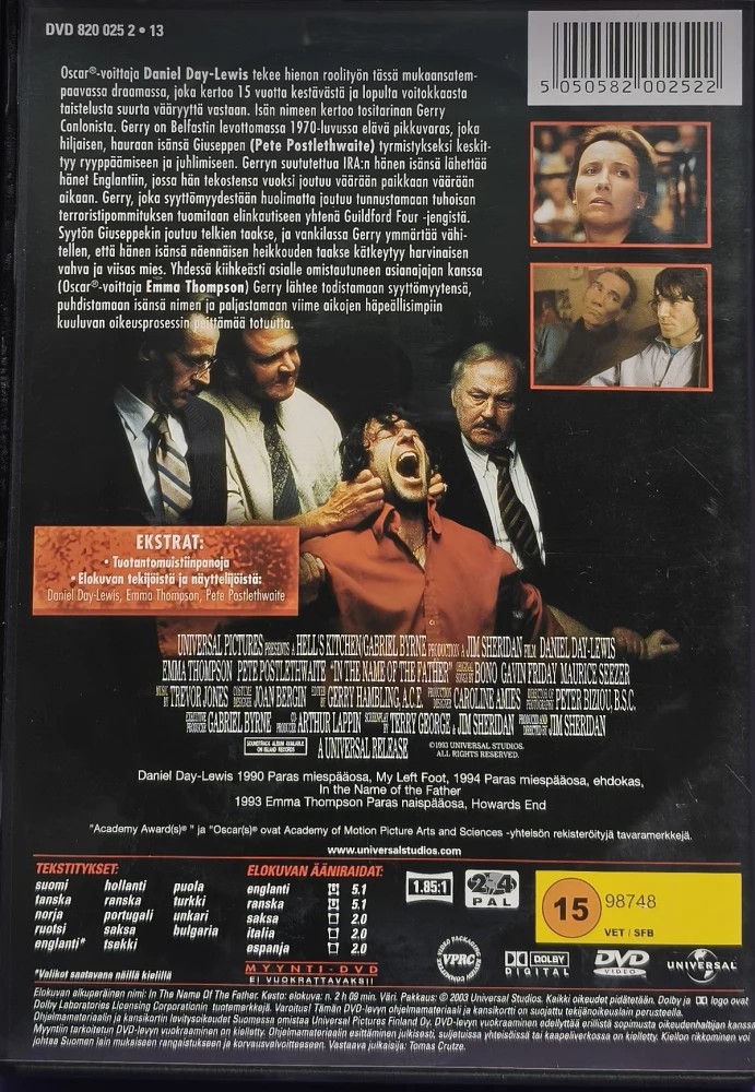 DVD) Daniel Day-Lewis: Isän nimeen (1993) SUOMIKANNET