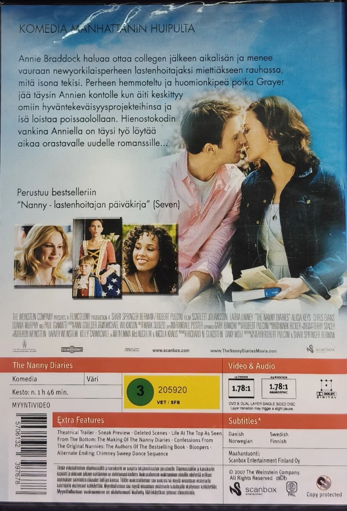 UUSI (DVD)  Scarlett Johansson: The Nanny Diaries (2007)
