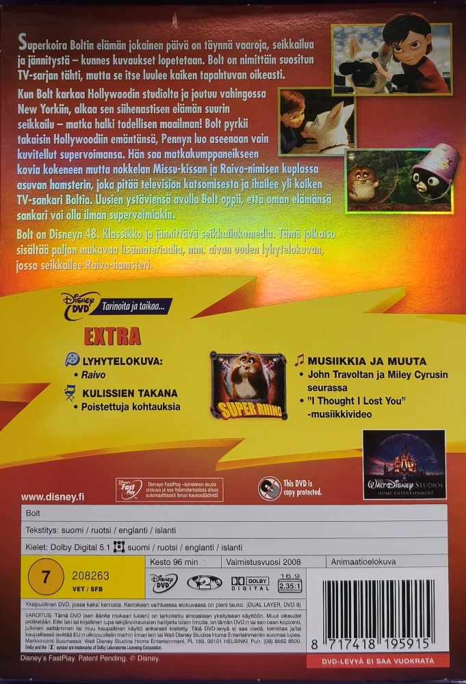 UUSI (DVD) Walt Disney Klassikko 48. - BOLT (2008)