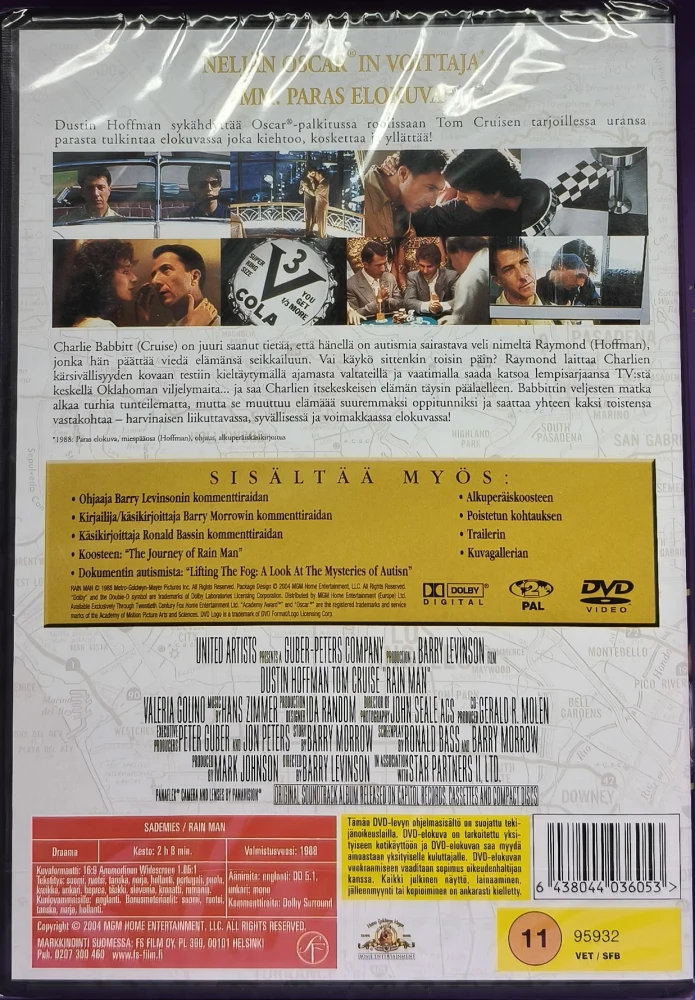 UUSI (DVD) Dustin Hoffman: Sademies - Rain Man (1988) SUOMIKANNET