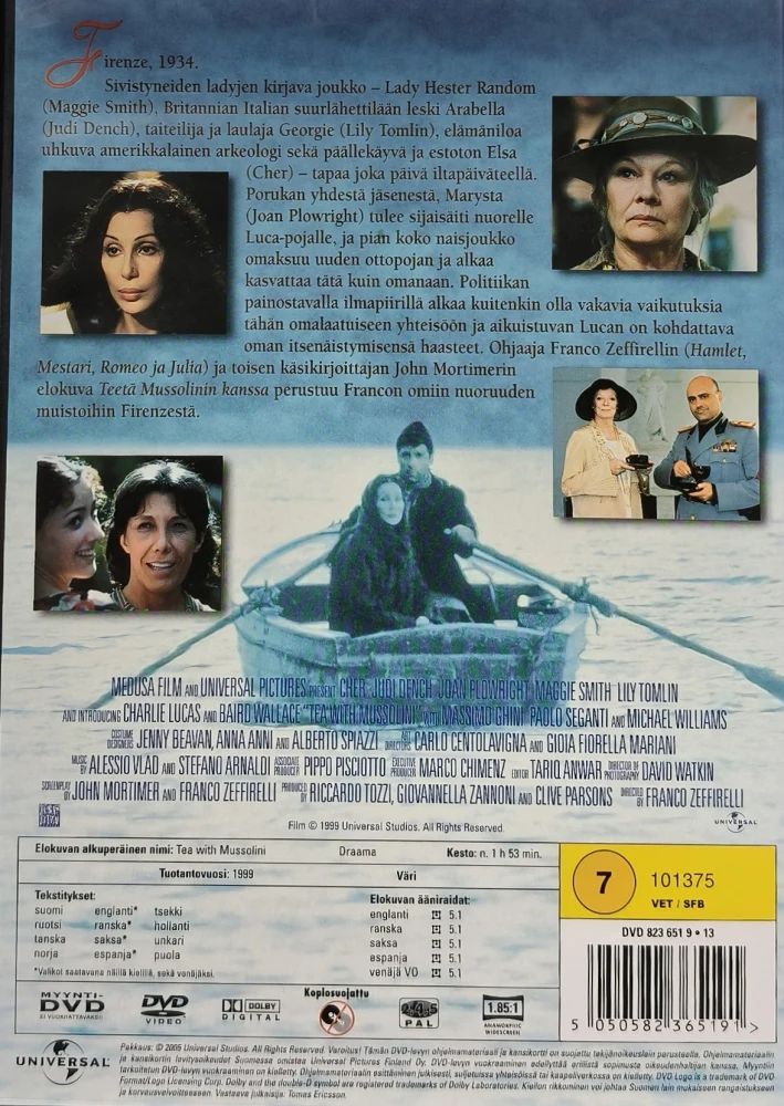 DVD) Cher, Maggie Smith: Teetä Mussolinin kanssa (1999) SUOMIKANNET