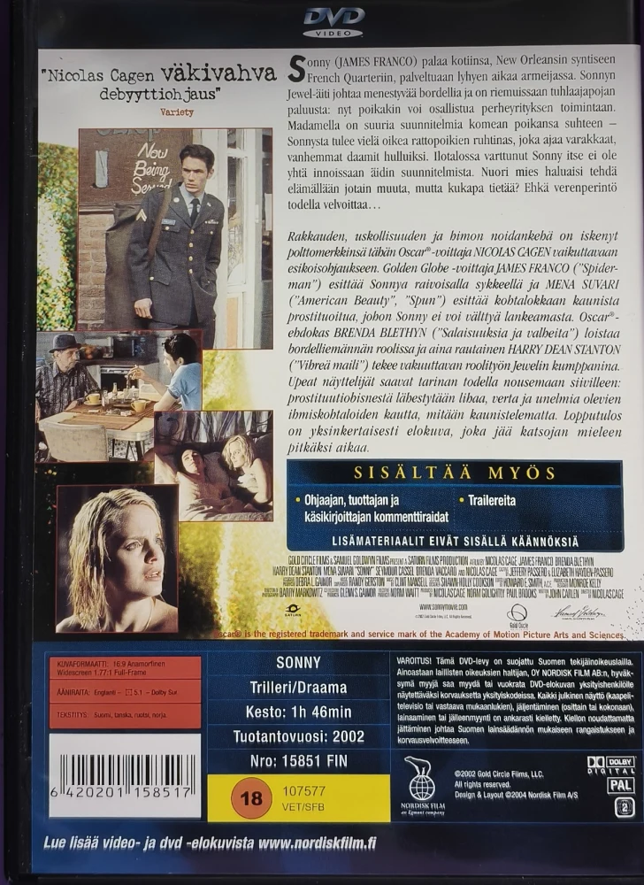 DVD) James Franco: SONNY (2002) O: Nicolas Cage