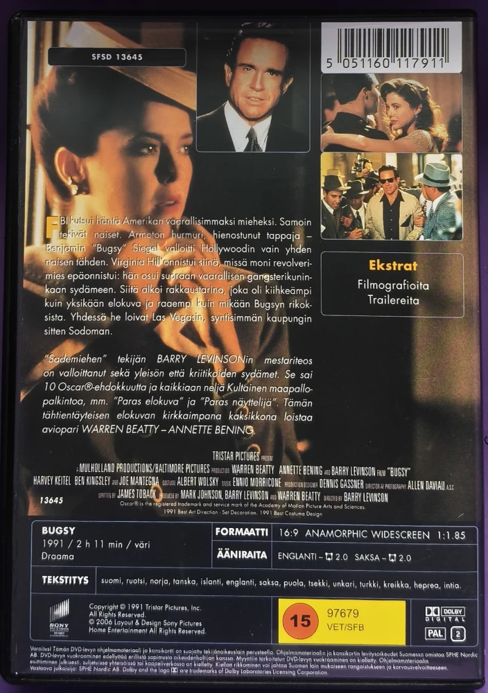DVD) Warren Beatty: Bugsy (1991) SUOMIKANNET