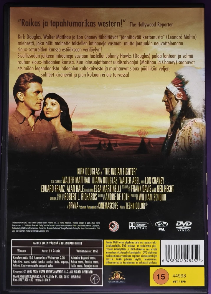 DVD) Kirk Douglas: Kahden tulen välissä (1956) SUOMIKANNET