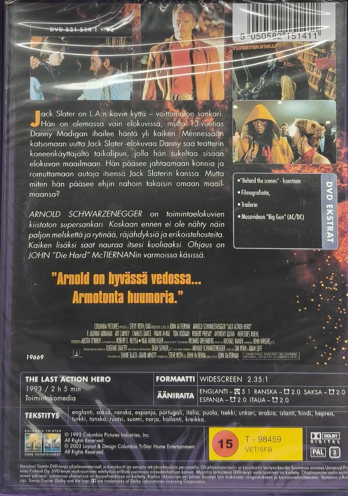 UUSI (DVD) The Last Action Hero (1993) SUOMIKANNET