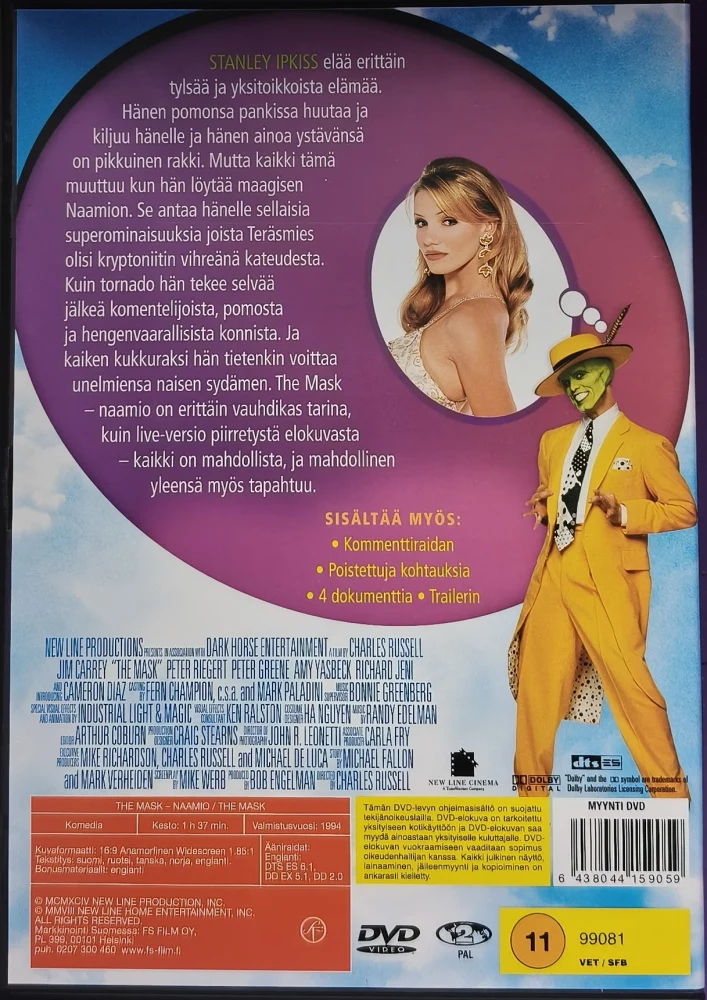 DVD) Jim Carrey: The Mask - naamio (1994) SUOMIKANNET