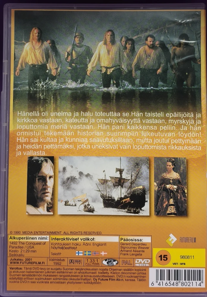 DVD) 1492 - Paratiisin valloitus (1993) Gerard Depardieu